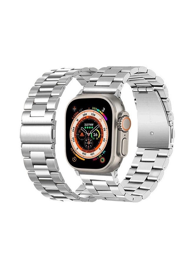 Generic - Apple Watch Band 49mm 45mm 44mm 42mm Compatible with iWatch Strap Series Ultra/8/7/6/5/4/3/2/1/SE/SE2 Silver - Image 1