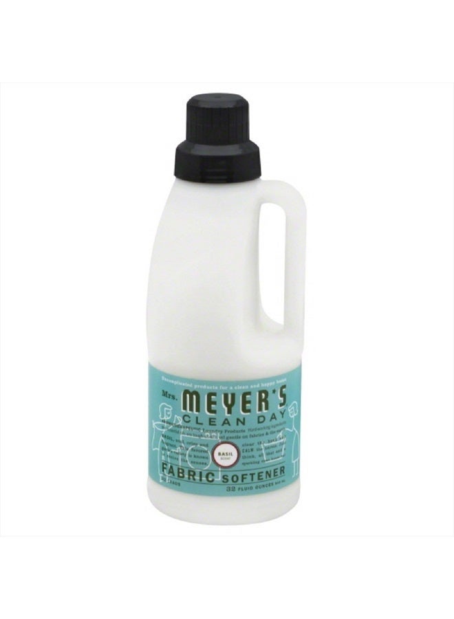 Mrs Meyers Clean Day Liquid Fabric Softener, Infused with Essential Oils, Paraben Free, Basil, 32 oz - Pack of 6 (192 Loads) - Image 1