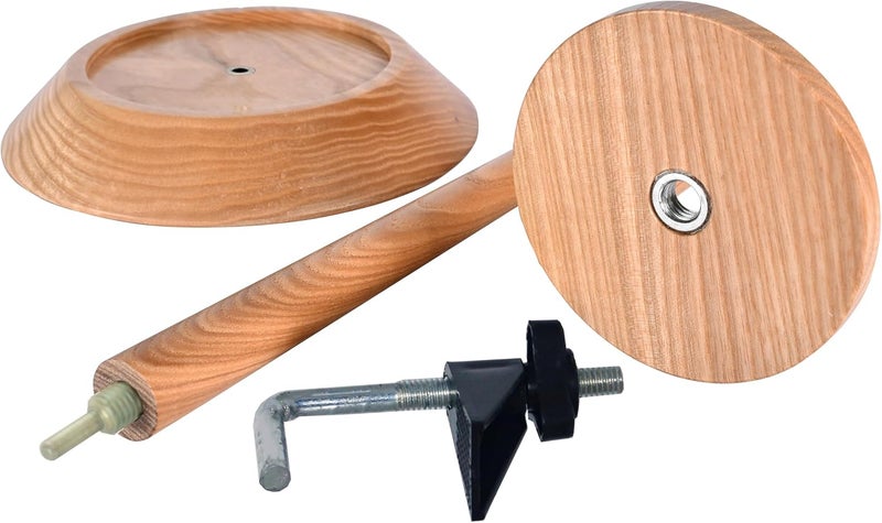 Barva Yarn Holder 22 Lb Capacity w/Table Clamp for Chunky Yarn | Smooth Bearing Spinner & Big Rubber Anti Slip Pads for Stability | European Wood Crochet Accessories and Pro Tools for Fiber Crafts - Image 5