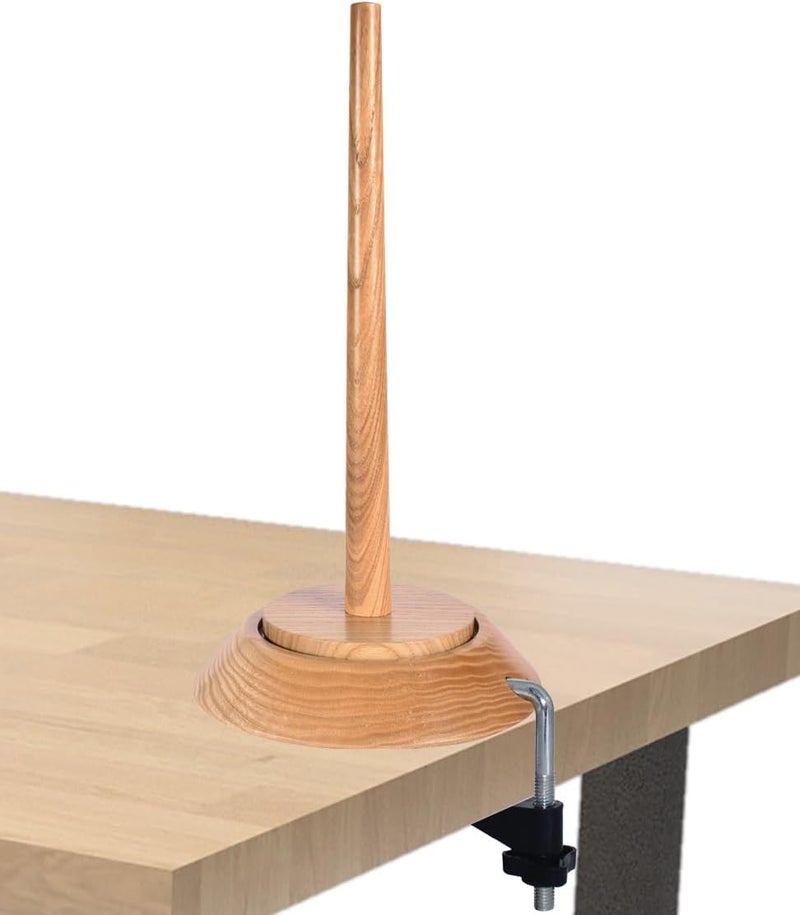 Barva Yarn Holder 22 Lb Capacity w/Table Clamp for Chunky Yarn | Smooth Bearing Spinner & Big Rubber Anti Slip Pads for Stability | European Wood Crochet Accessories and Pro Tools for Fiber Crafts - Image 3