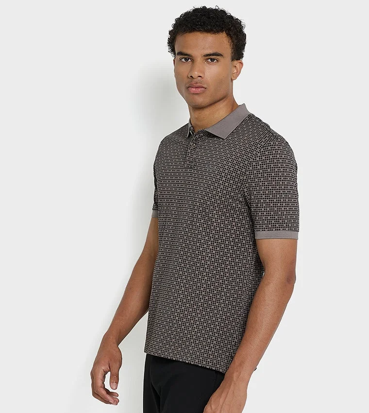 بين شيرمان Ben Sherman Men's Short Sleeve Patterned Polo Tees