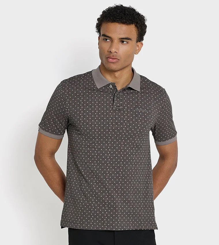 بين شيرمان Ben Sherman Men's Short Sleeve Patterned Polo Tees