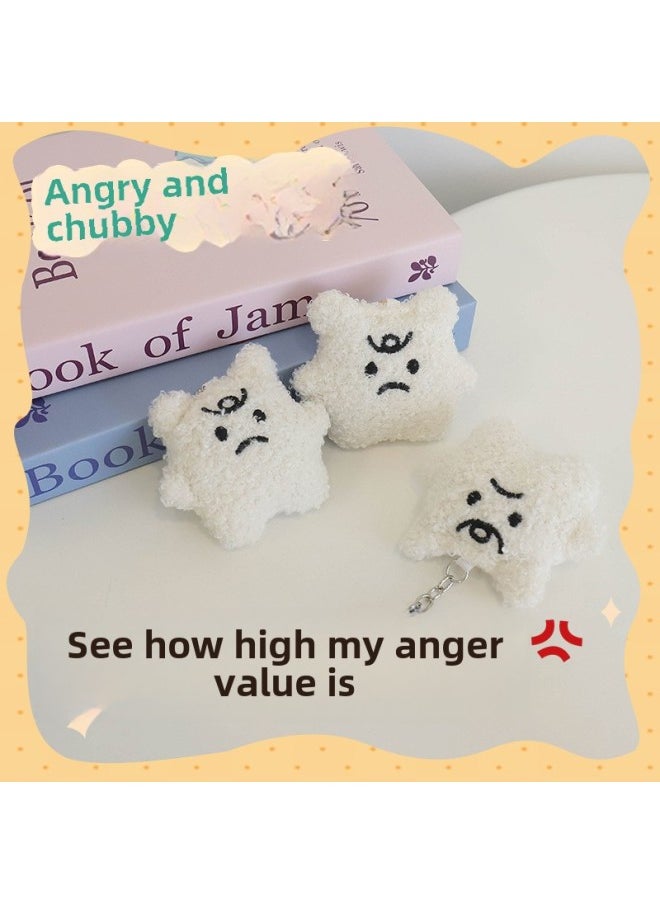 Generic - Anger Cloud Small Pendant Plush Batch Creative Bag Keychain Doll Cute Doll Hanging Small Gift-Color:gold Hook-Height:9cm - Image 1