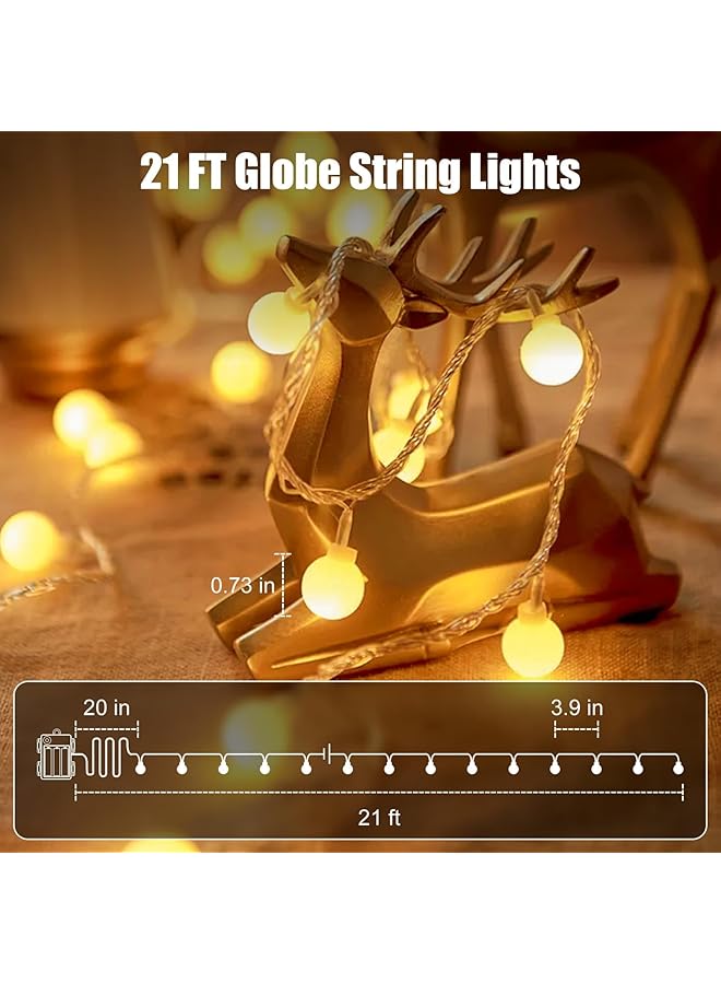 erorex String Lights For Bedroom 19Ft 40 Led Globe Fairy Lights With Remote Waterproof For Indoor And Outdoor Ideal For Diwali Ramadan Bedroom Dorm Camping Wedding And Xmas Decor Warm White - Image 4