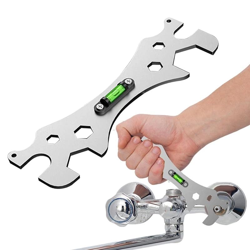 RecDec Faucet Wrench Shower Spanner 9mm 12mm 14mm 17mm 23mm 30mm Screw Nut Openings with Level for Shower Repair Bathroom Hose Pipe Plumbing Removal Basin Tap Drain Sink Tool - Image 4