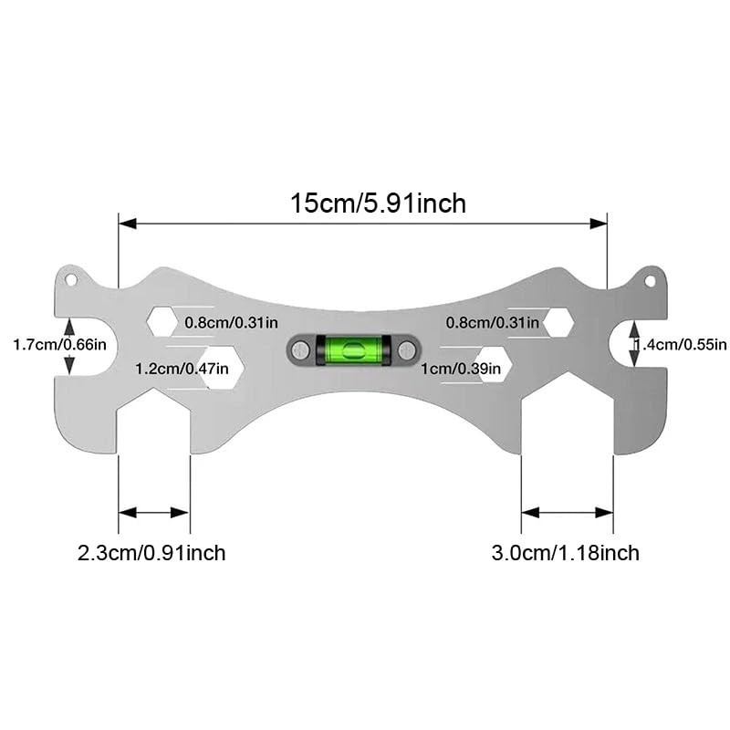 RecDec Faucet Wrench Shower Spanner 9mm 12mm 14mm 17mm 23mm 30mm Screw Nut Openings with Level for Shower Repair Bathroom Hose Pipe Plumbing Removal Basin Tap Drain Sink Tool - Image 2