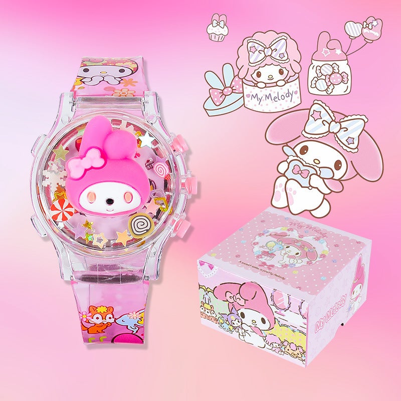 Rotating Musical Light-Up Kids Watch Melody opp bag 