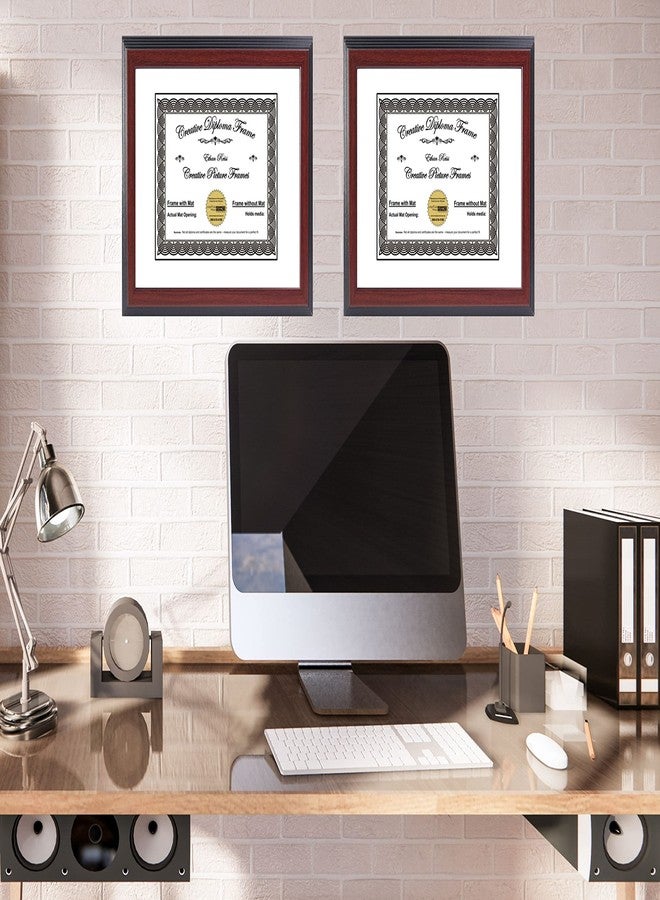 Creative Picture Frames 9x12 Majestic Mahogany Diploma Frame with White Mat including Glass | Frame Holds 11x14 Media without Mat - Image 3