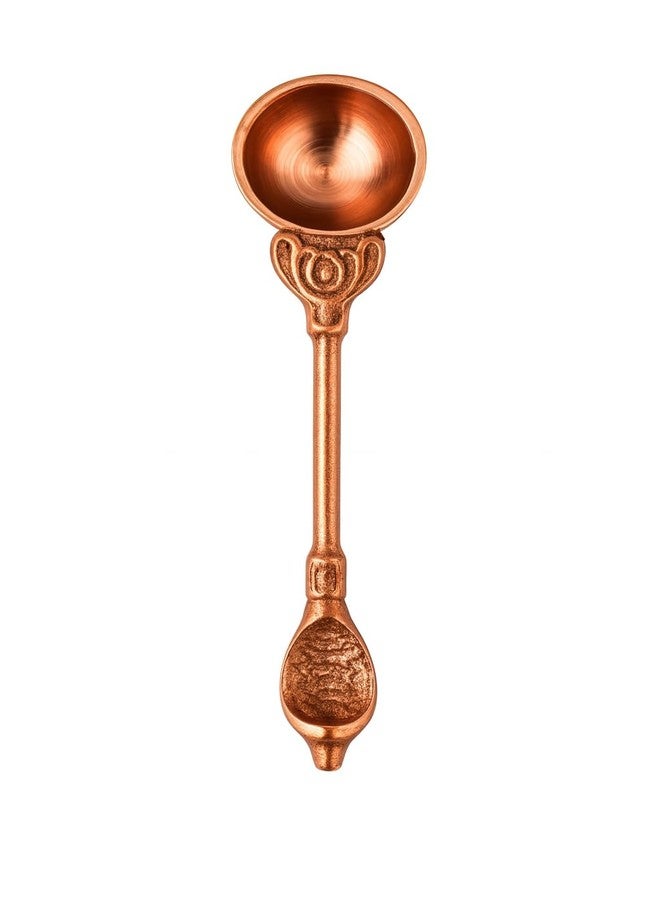 Awadh® Copper Achmani Spoon, for Pooja Size: 4 Inch Set of 1 Pcs. Jharna Amrit Spoon/Charnamrit Spoon/Panchamrit Spoon/Tamba Spoon - Image 1