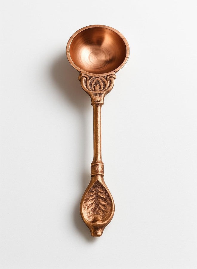 Awadh® Copper Achmani Spoon, for Pooja Size: 4 Inch Set of 1 Pcs. Jharna Amrit Spoon/Charnamrit Spoon/Panchamrit Spoon/Tamba Spoon - Image 4
