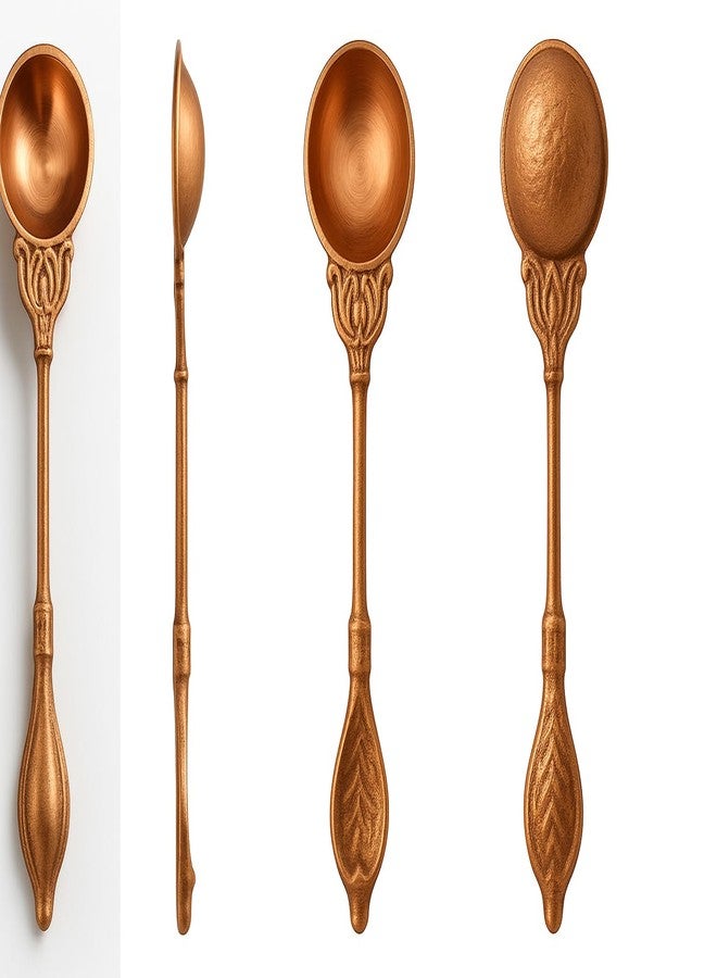 Awadh® Copper Achmani Spoon, for Pooja Size: 4 Inch Set of 1 Pcs. Jharna Amrit Spoon/Charnamrit Spoon/Panchamrit Spoon/Tamba Spoon - Image 2