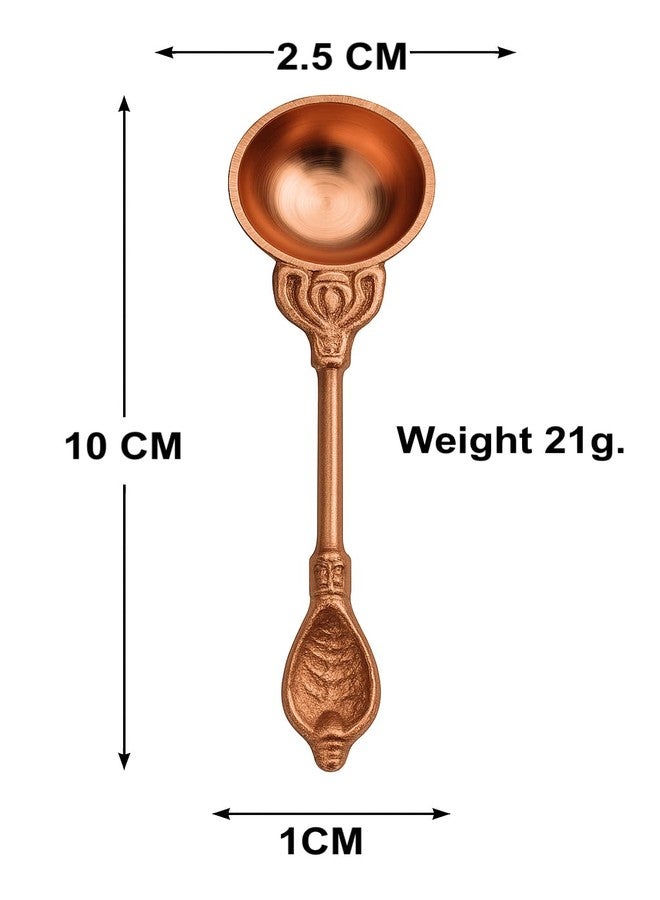 Awadh® Copper Achmani Spoon, for Pooja Size: 4 Inch Set of 1 Pcs. Jharna Amrit Spoon/Charnamrit Spoon/Panchamrit Spoon/Tamba Spoon - Image 3