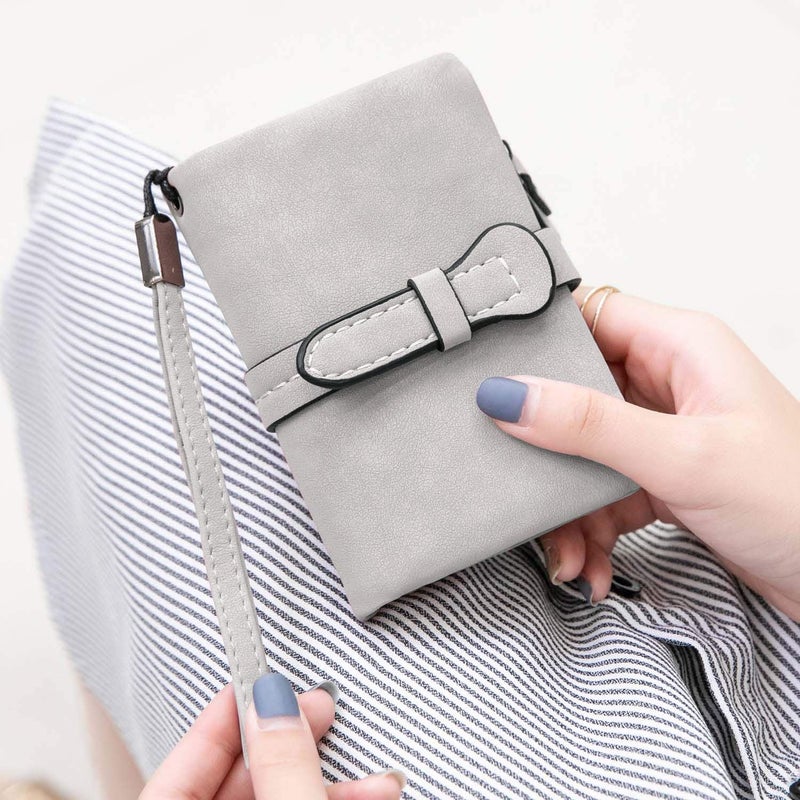 AOXONEL Women's Small Bifold Leather wallet Rfid blocking Ladies Wristlet with Card holder id window Coin Purse - Image 4