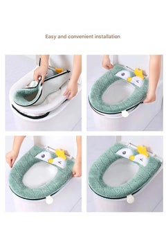 A.M Bathroom Thicken Toilet Seat Cover Cushion Pads, Soft Pink Rabbit Warm Toilet Seat Covers Bathroom Toilet Seat Cover Mat Universal.winter washable thick waterproof zipper style net celebrity toilet seat cover  - Image 3