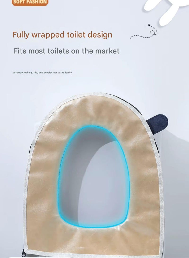 A.M Bathroom Thicken Toilet Seat Cover Cushion Pads, Soft Pink Rabbit Warm Toilet Seat Covers Bathroom Toilet Seat Cover Mat Universal.winter washable thick waterproof zipper style net celebrity toilet seat cover - Image 5