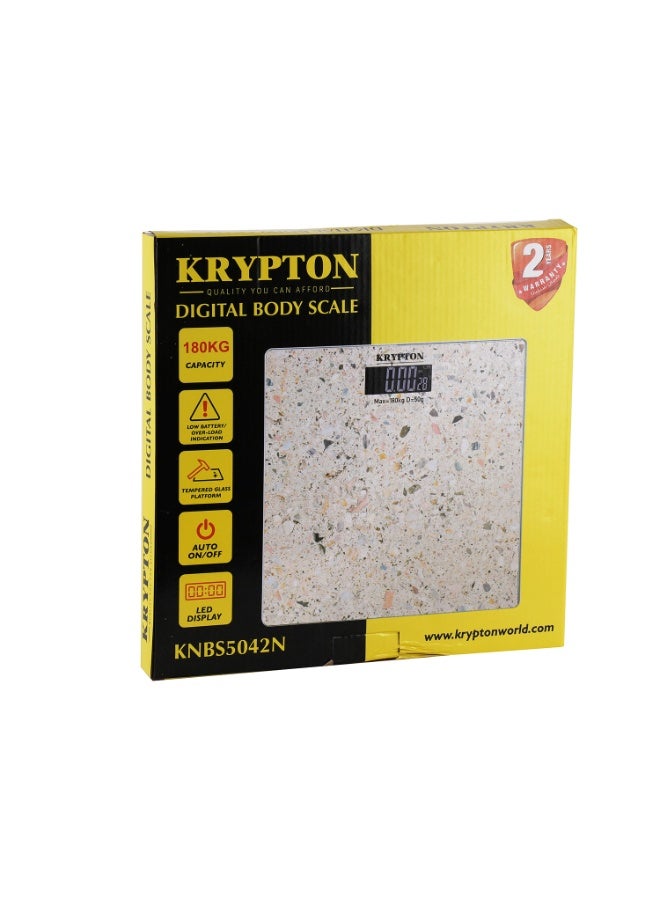 Krypton Digital Body Scale KNBS5042 | High Precision LED Weighing Machine, 180kg Capacity, Step-On Technology, Tempered Glass | White - Image 4