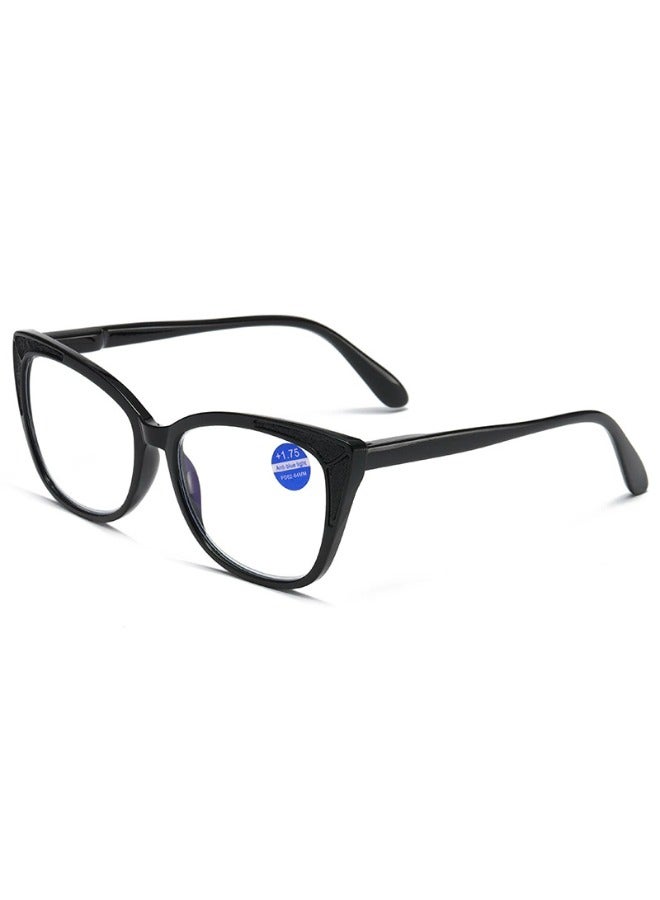 Booma Opticals NAOMI-C1 +3.00 Reading Glasses for Women 3.0 Magnification, Presbyopia Eyeglasses, Anti-Blue Light , Stylish Black Cat Eye Frame, Computer Eyestrain Relief - Image 1