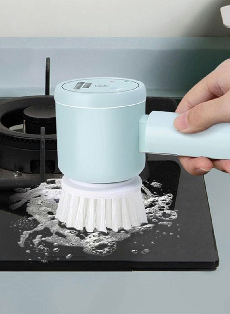 Y&D Electric Spin Scrubber, Cleaner With 3 Replaceable Cleaning Brush, Power Scrubber Cordless Rechargeable Shower for Tub, Tile Floor, Sink, Bathtub, Window, Wall(Blue)  - Image 3