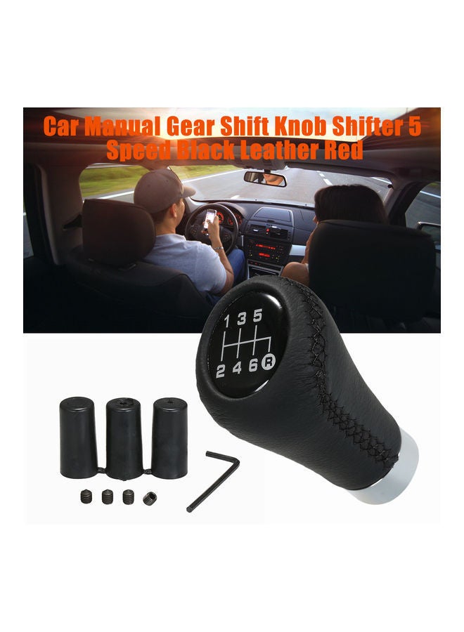 NIBEMINENT Universal 6 Speed Car Manual Gear Shift Knob Shifter Leather - Image 5