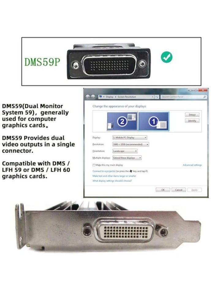 إيروريكس DMS-59 ذكر إلى DVI 24+5 أنثى وVGA RG 15pin أنثى وصلة الفاصل 15 سم  - Image 4