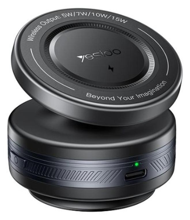 Yesido C310 15W Wireless Charging Vacuum Suction Cup MagSafe Car Holder with 360 Degree Rotating Base(Black) - Image 1