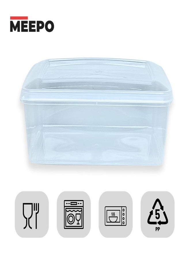 Meepo Home 1700 ML Plastic First Aid & Multi-Utility Storage Box - Snap-Lock Organizer for Medicines, Sewing Kits & Jewellery - Transparent & Stackable - Clear (Pack of 6) - Image 4