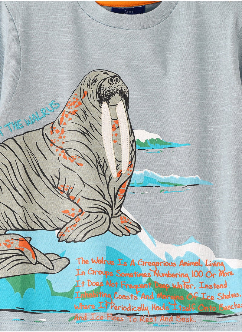 JAM Knitted full sleeve  t-shirt with print at front  - Image 3