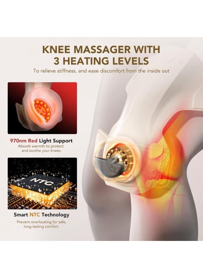 SKG Knee Massager with Heat for Pain Relief with Vibration for Joint Comfort, Cordless Heated Knee Brace with 5 Massage Modes and 3 Heating Levels, Gift for Women Men Mom Dad, WS500 - Image 3