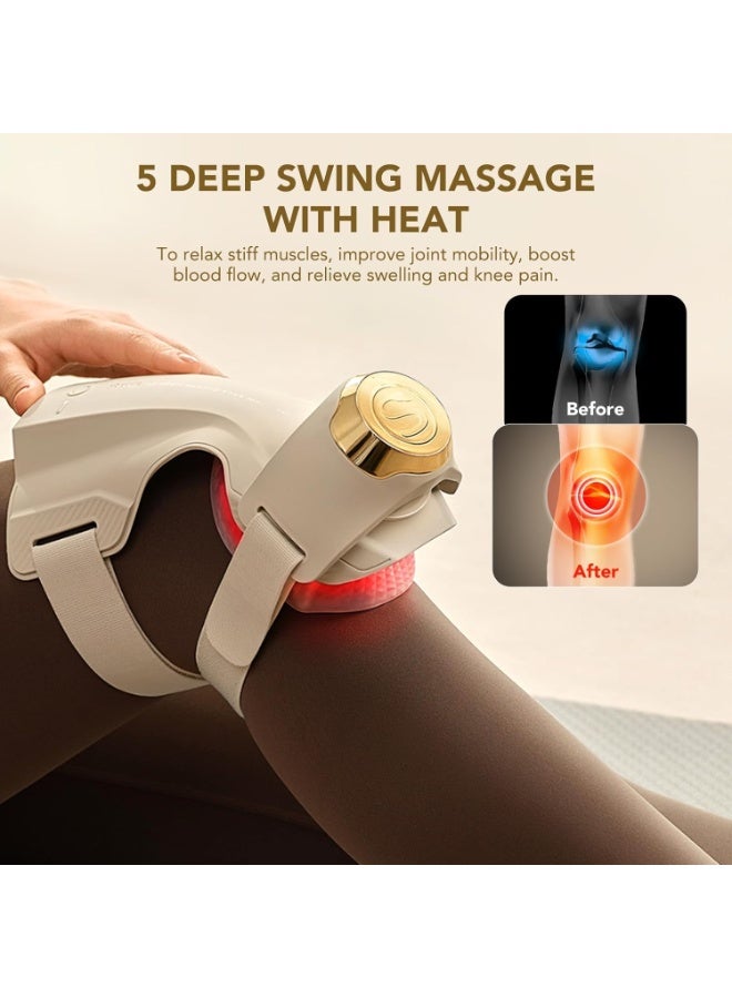 SKG Knee Massager with Heat for Pain Relief with Vibration for Joint Comfort, Cordless Heated Knee Brace with 5 Massage Modes and 3 Heating Levels, Gift for Women Men Mom Dad, WS500 - Image 4