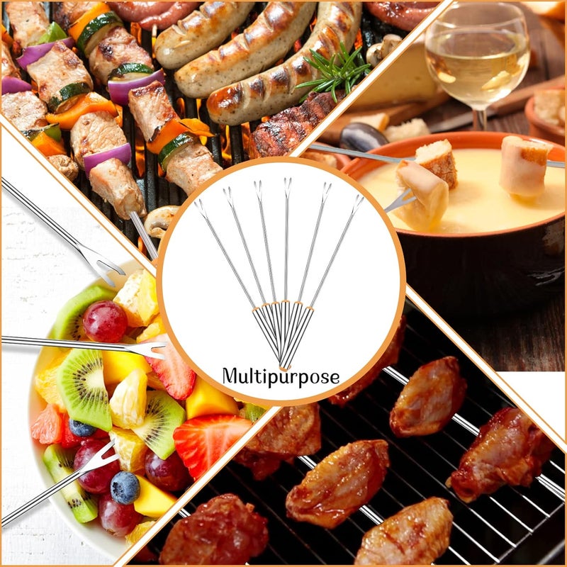Vyndicca 18 PCS Fondue Forks Stainless Steel,9.3inch Color Coding Cheese Fondue Forks with Heat Resistant Handle,Fondue Sticks for Chocolate Fountain Dessert Meat Barbecue Roast Marshmallows,6 color - Image 5