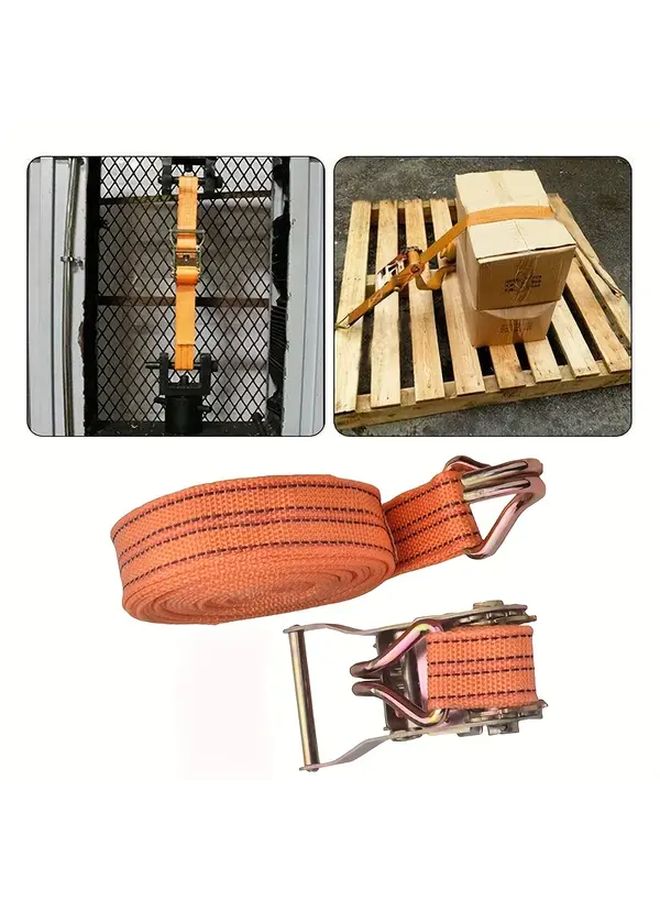 أشرطة راتشيت متينة بطول 6 أمتار مع خطاطيف معدنية قابلة للتعديل قابلة لإعادة الاستخدام مضادة للانزلاق - Image 3