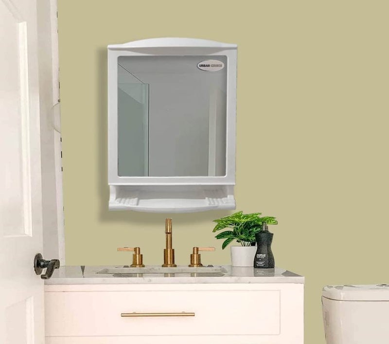 GRACE FINE WARE GRACE FINE WARE Bathroom Cabinet with Mirror Wall Mounted Storage Cabinet with Magnetic Door 4 Inner Shelve Stylish HeavyDuty Plastic Cabinet for Storage Above Washbasin  - Image 1