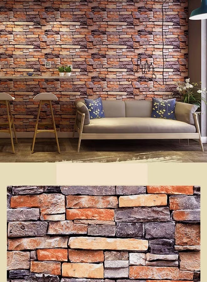 EETU 3D Self-Adhesive Wallpaper,45cm x 10m Faux Stone Peel And Stick Wallpaper,Water Proof Spillage Proof,PVC Wallpaper For House Decoration - Image 2
