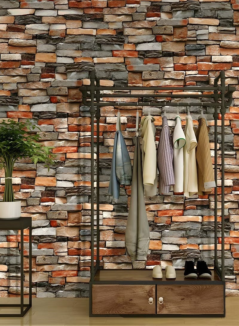 EETU 3D Self-Adhesive Wallpaper,45cm x 10m Faux Stone Peel And Stick Wallpaper,Water Proof Spillage Proof,PVC Wallpaper For House Decoration - Image 3