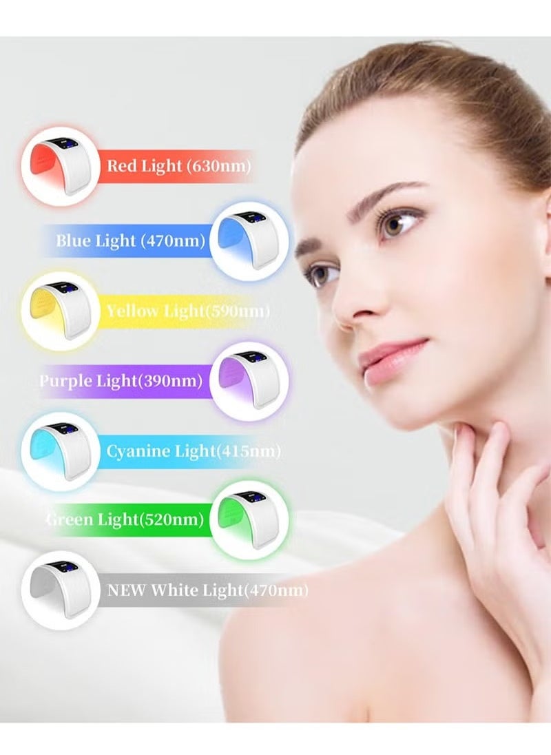 XiuWoo - Red Light Therapy for Face Body 7 Color LED Therapy Light Photon LED Light Therapy Lamp with Spray, Professional LED Face Mask Light Therapy Mask Facial Beauty Machine SPA Skin Care Rejuvenation - Image 1