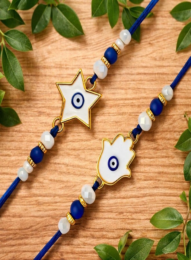 مشاريع ريديكا مجموعة ريديكا فينشرز من راخي العين الزرقاء للحماية من الطاقة السلبية (مجموعة من قطعتين) مع رولي تشاول وبطاقة تهنئة (R1S1) - Image 5