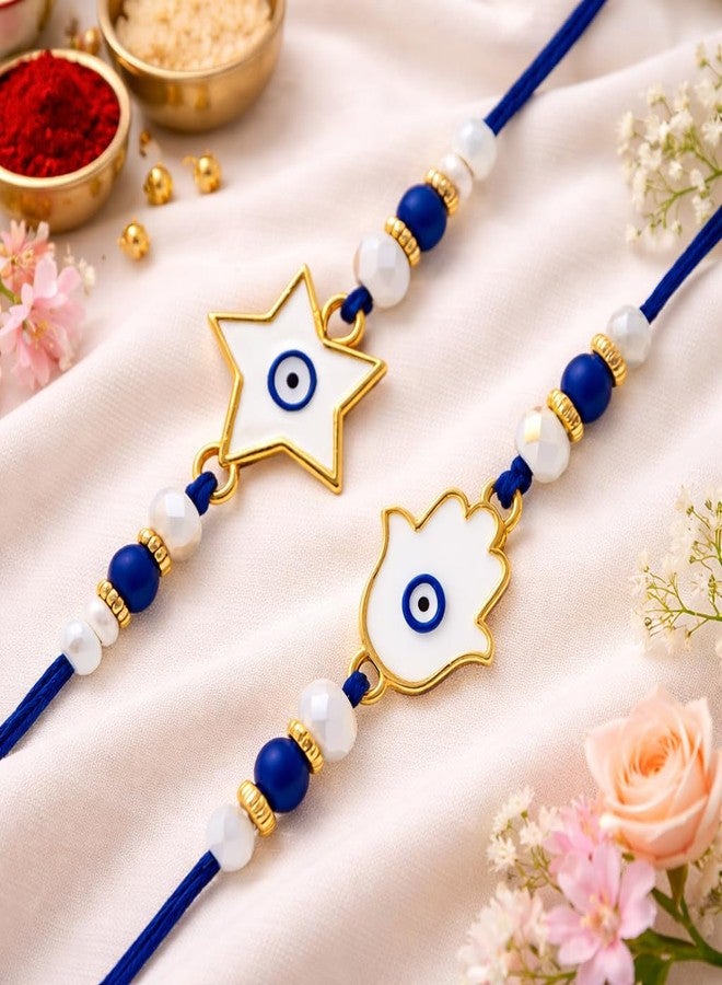 مشاريع ريديكا مجموعة ريديكا فينشرز من راخي العين الزرقاء للحماية من الطاقة السلبية (مجموعة من قطعتين) مع رولي تشاول وبطاقة تهنئة (R1S1) - Image 2