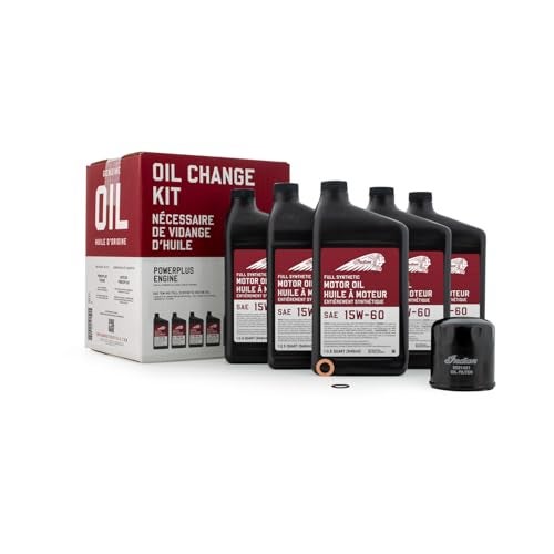 Indian Motorcycle Oil Change Kit for Specific Challenger and Pursuit Models With PowerPlus Engines, Includes 5 Quarts 15W-60 Full Synthetic Motor Oil, 1 Oil Filter, 1 Washer, 1 O-Ring - 2884171 - Image 1