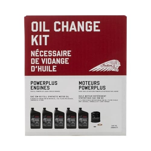 Indian Motorcycle Oil Change Kit for Specific Challenger and Pursuit Models With PowerPlus Engines, Includes 5 Quarts 15W-60 Full Synthetic Motor Oil, 1 Oil Filter, 1 Washer, 1 O-Ring - 2884171 - Image 4