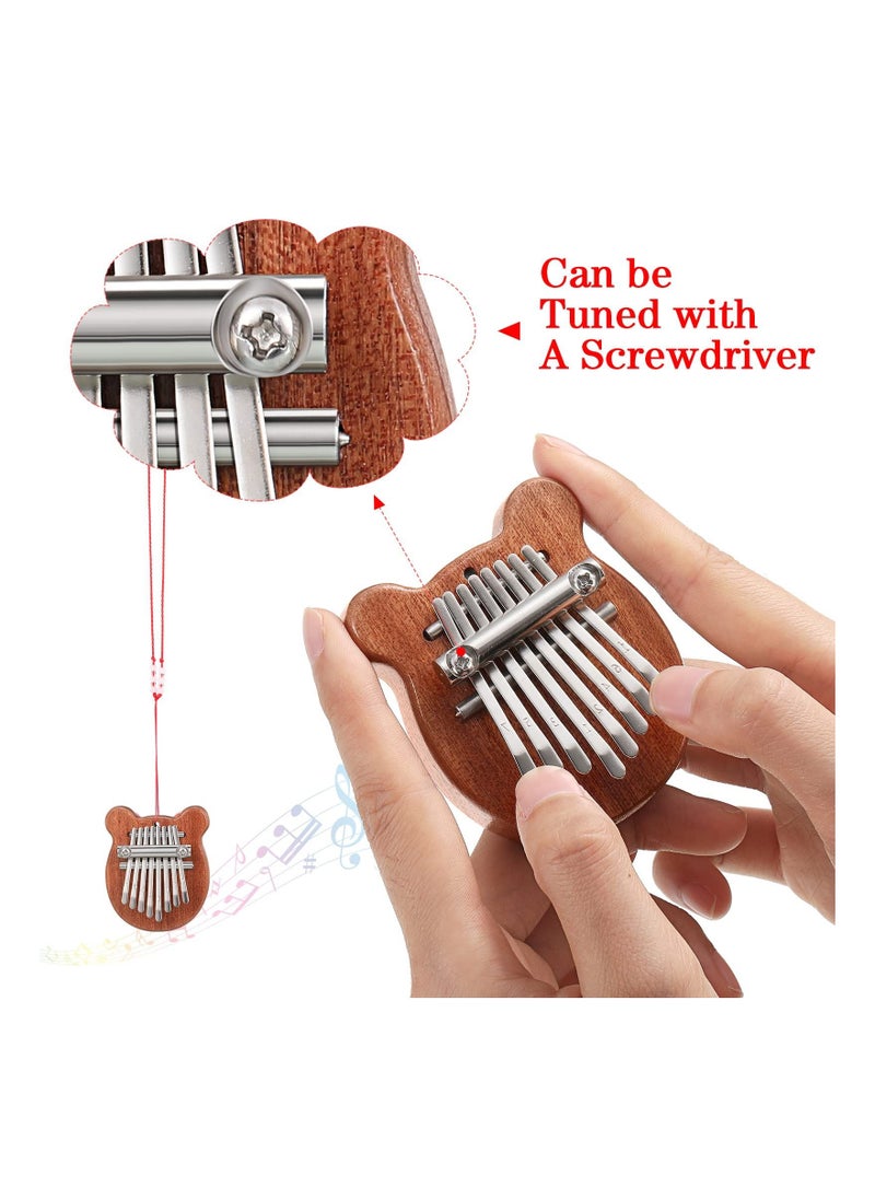 3 Pack Mini Thumb Piano with 8 Key Finger Thumb Piano Portable Mini Pocket Kalimba Cute Heart Oval Bear Kalimba Small Hand Piano for Kid Adult Musical Gifts Ready In Tune Version  - Image 2