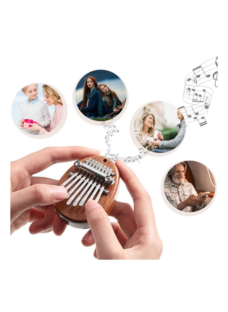 3 Pack Mini Thumb Piano with 8 Key Finger Thumb Piano Portable Mini Pocket Kalimba Cute Heart Oval Bear Kalimba Small Hand Piano for Kid Adult Musical Gifts Ready In Tune Version  - Image 3