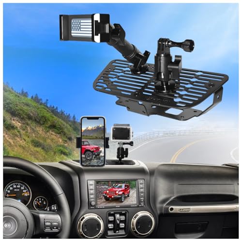 WXRYLYN 2Ways 2011-2018 Wrangler JK Pure Metal Dash Phone Mount Phone Holder for 2011-2018 J eep Wrangler JL Metal Dash Platform Go P ro Phone Mount - Image 2