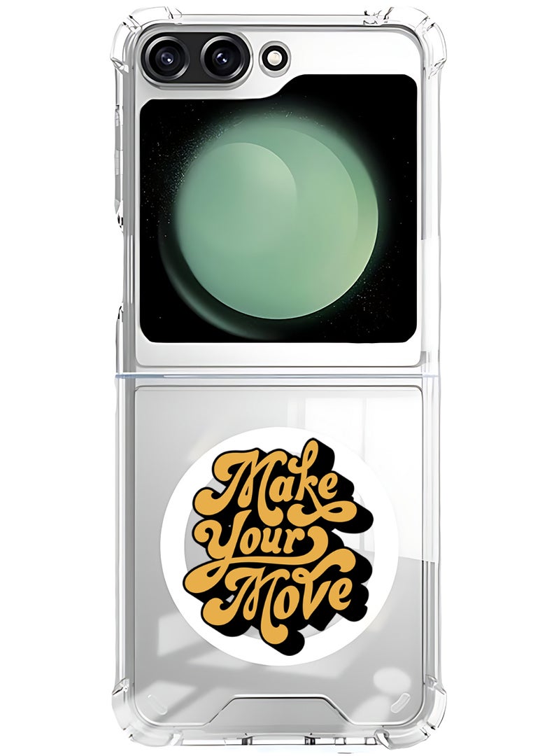 Theodor Magnetic Case for Samsung Galaxy Z Flip 6 Compatible with MagSafe Wireless Charging, Shockproof Phone Bumper Cover Make your move - Image 1