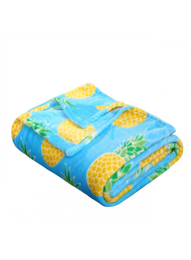 Valerian Luxury Velvet Touch Ultra Plush Christmas Blanket |Soft, Warm, Cozy |Holiday Printed Fleece Throw/Blanket - 50 x 60inch, Pineapple - Image 2