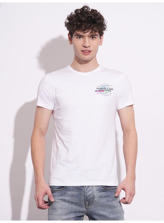 Being Human Mens White Round Neck Short Sleeve T-Shirt - Image 2