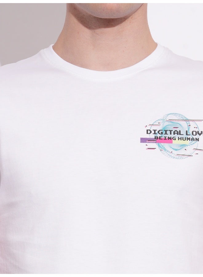 Being Human Mens White Round Neck Short Sleeve T-Shirt - Image 4