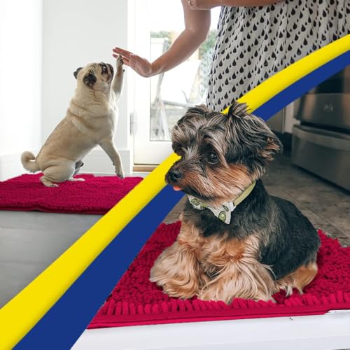 Muddy Mat® | Super Absorbent Door Mat Indoor, Microfiber Quick Dry Chenille Entryway Rug, Non-Slip Front Door Mat, Indoor Mats for Entryway, Machine Washable Pet Rug, Maroon 24"x60" - Image 5