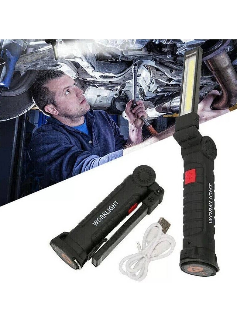 LED Work Light,Rotate Grill Light and 5 Modes Bright LED Flashlights, COB Rechargeable Work Lights with Magnetic Base, Inspection Light for Car Repair, Household, Camping - Image 5