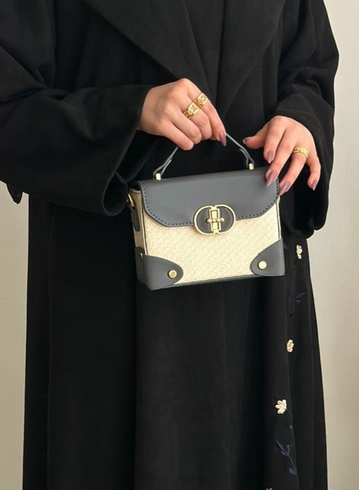 چينيرال براند حقيبة يد وكتف بتصميم صيفي مميز من الجلد والخيش - Image 2