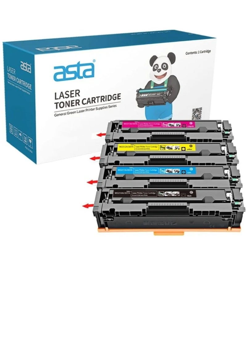 ASTA Toner Cartridge 207A W2210A W2211A W2212A W2213A Compatible For HP Color Laser jet Pro M255dw MFP M282nw M283fdn Printer (207A / W2210A / W2211A / W2212A / W2213A) Four colors. - Image 1